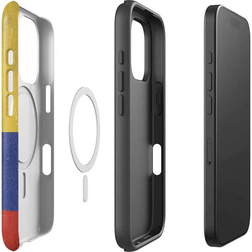 Colombia Flag Distressed iPhone 16 Pro Magsafe Impact Case